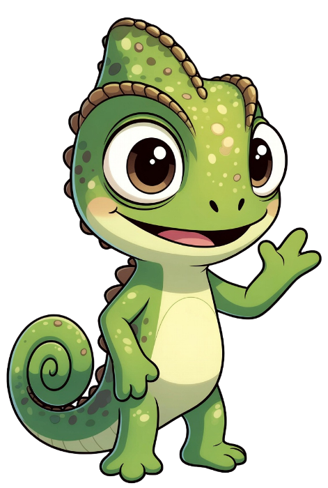 Cornelius the chameleon waving